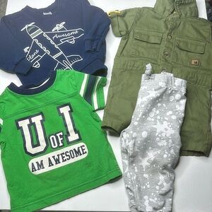 12m baby boy clothing lot first impression, sweats, Carter’s, Mario Lope…